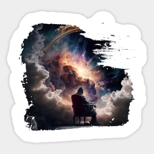 Man watching universe Sticker